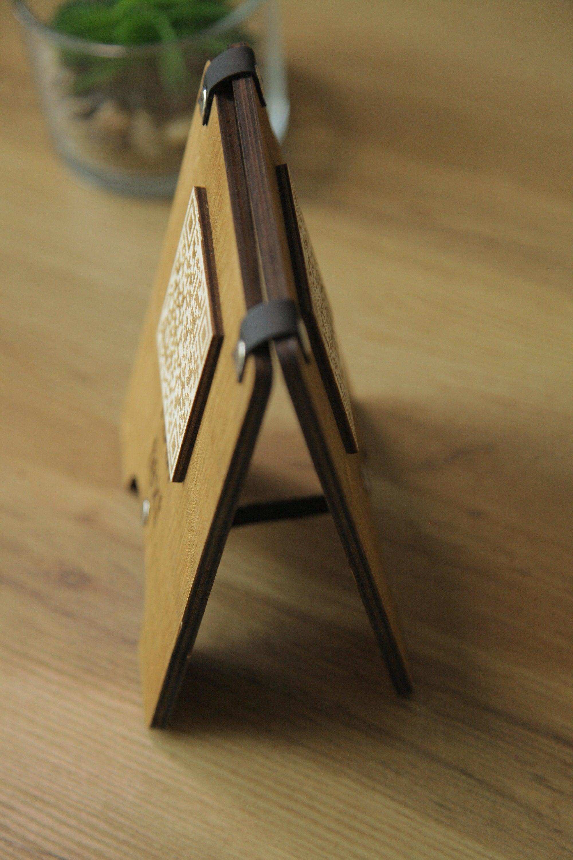 Wooden QR Code Menu Sign for Cafes