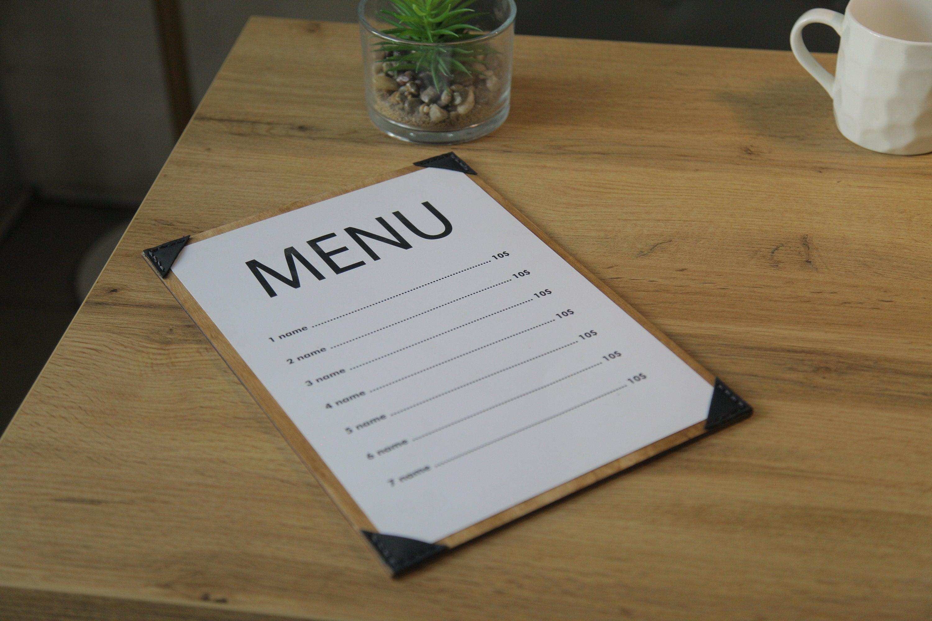 Stylish Wooden Menu Cover