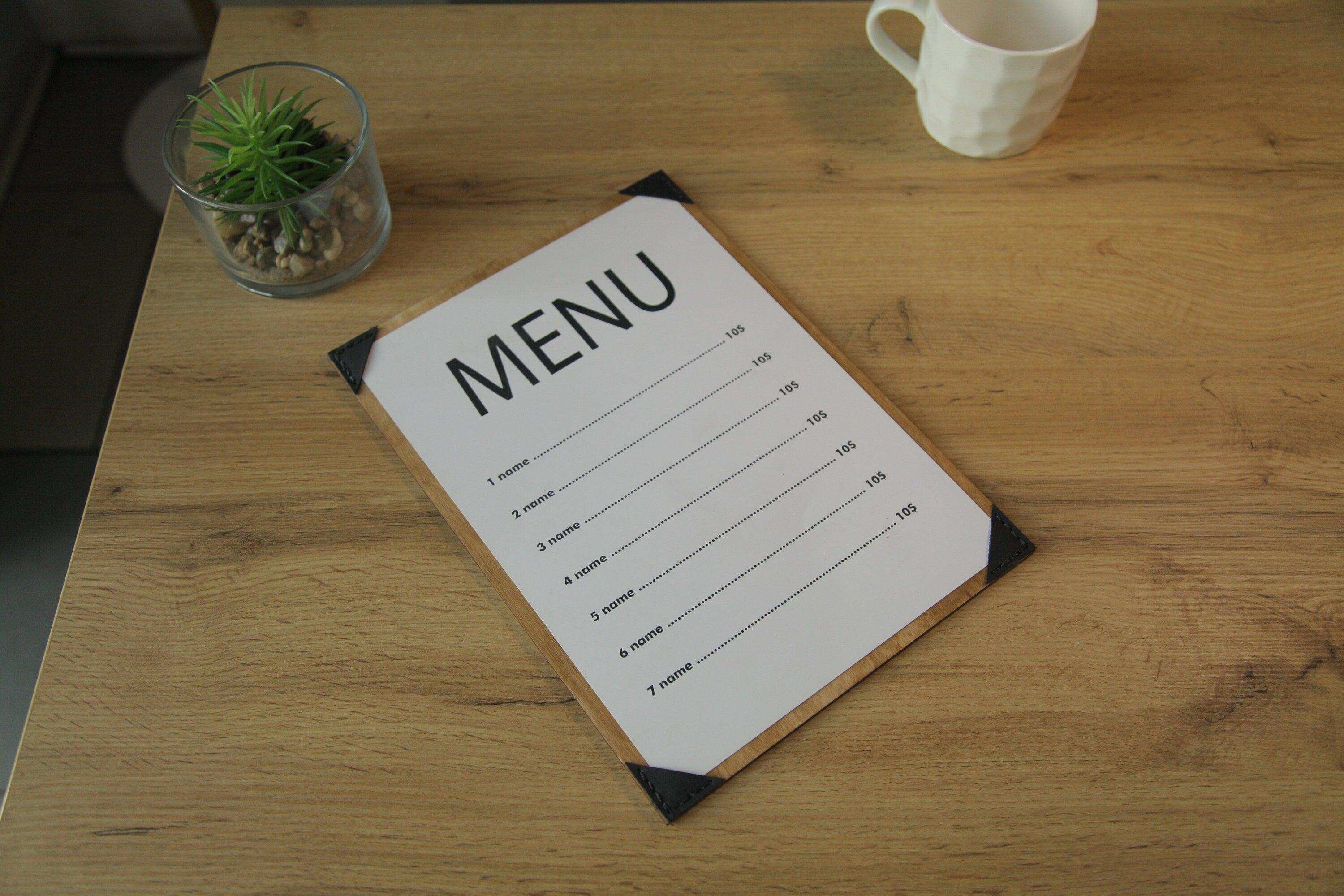 Stylish Wooden Menu Cover