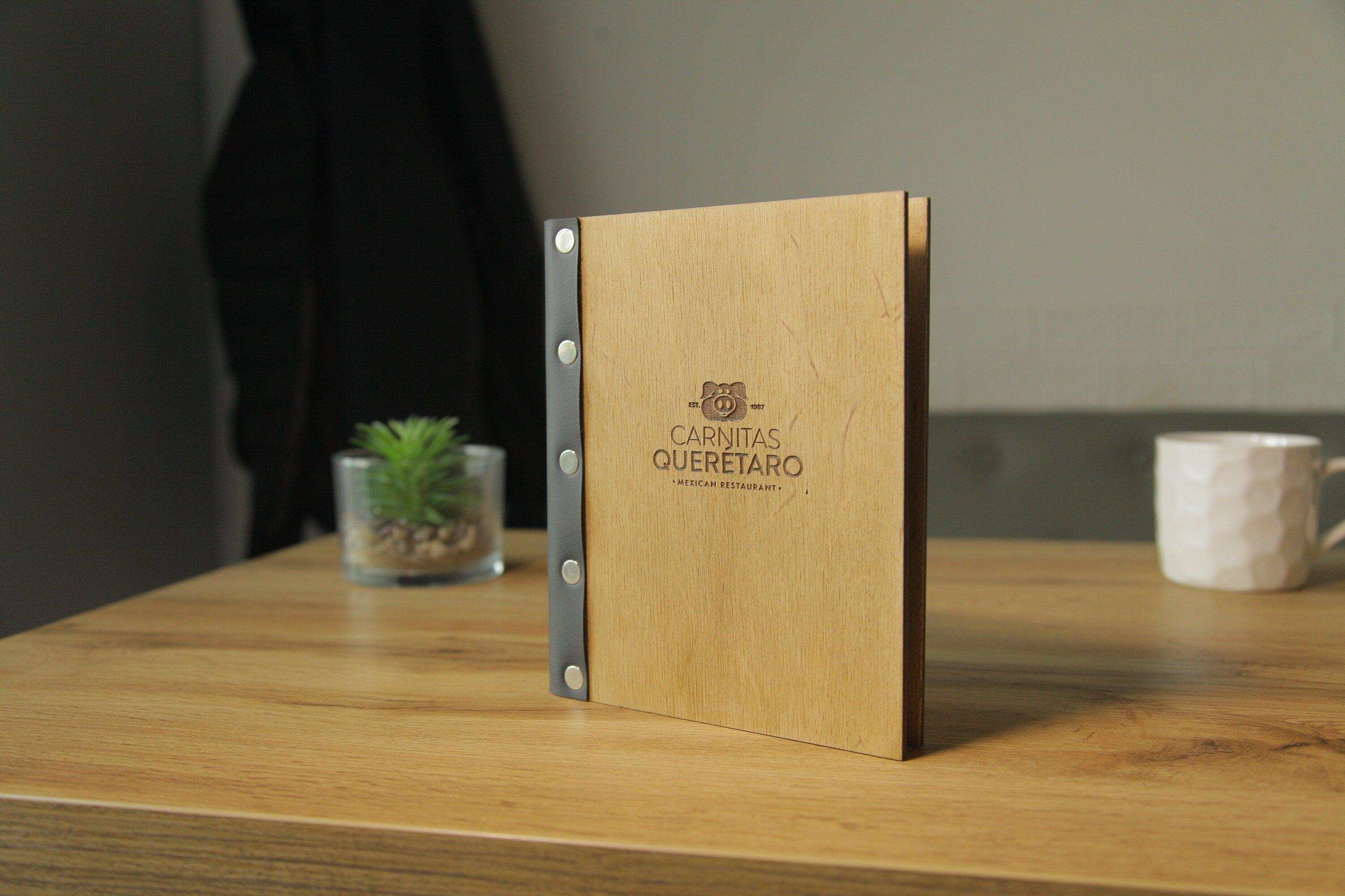 Custom Wooden A5 Menu Cover