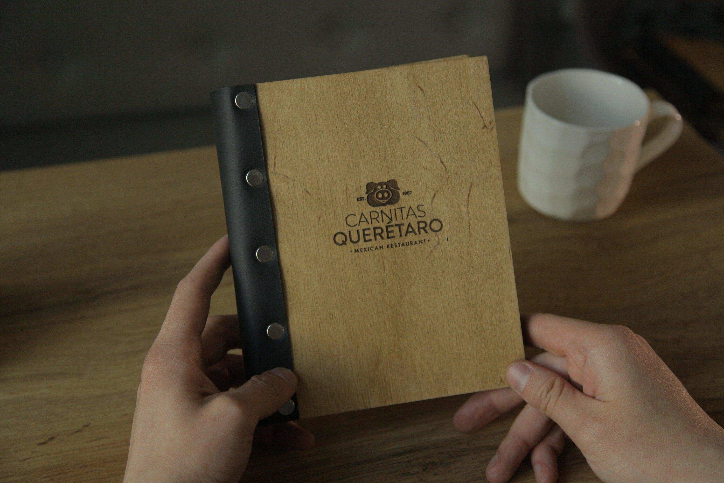 Custom Wooden A5 Menu Cover