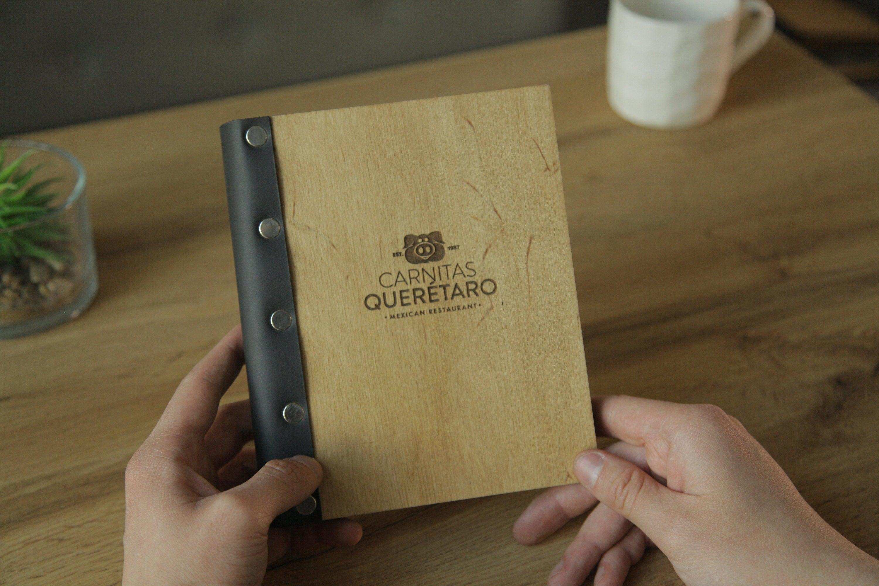 Custom Wooden A5 Menu Cover