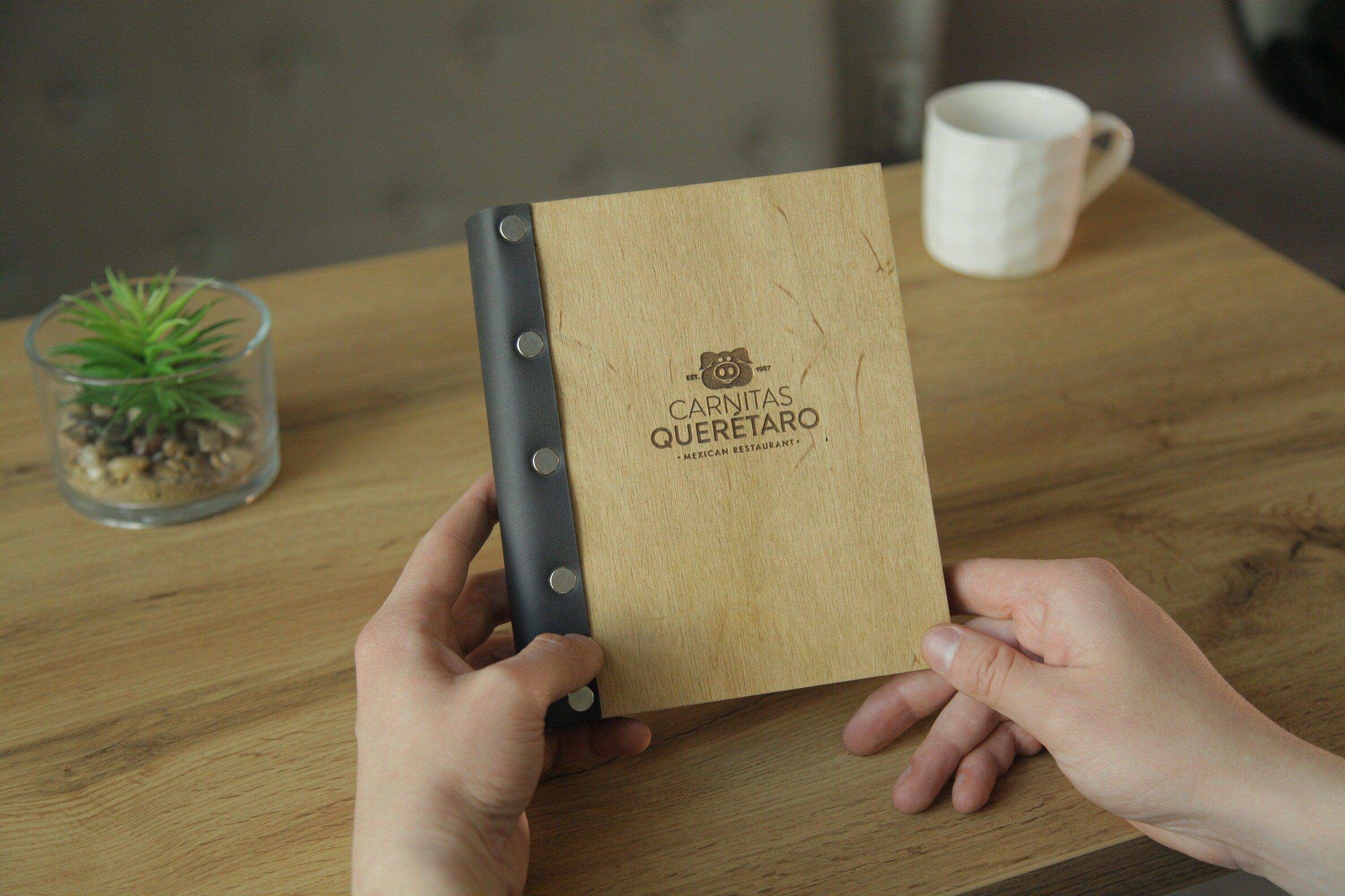 Custom Wooden A5 Menu Cover