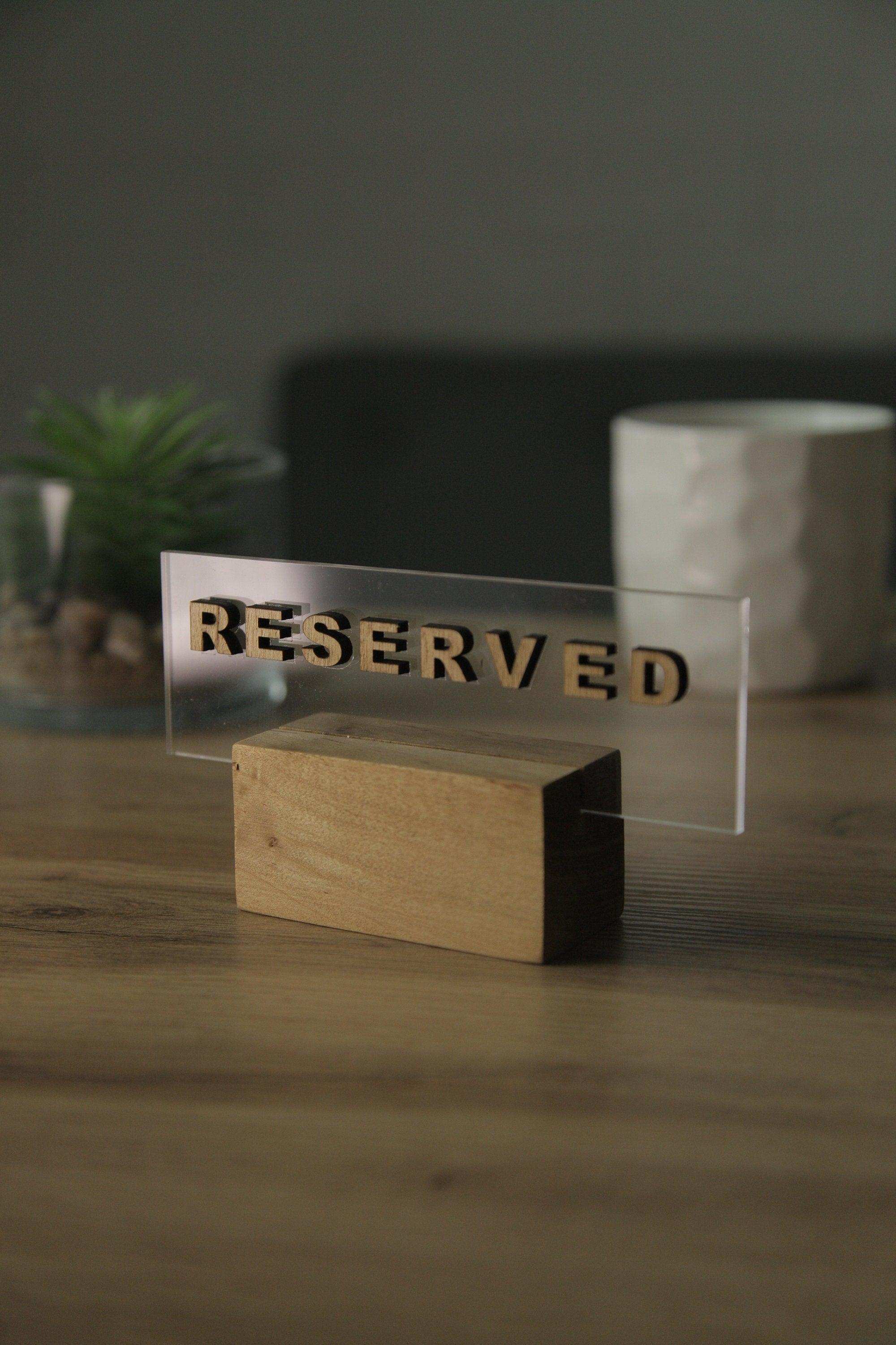 Custom Acrylic Reserved Sign for Weddings, Video