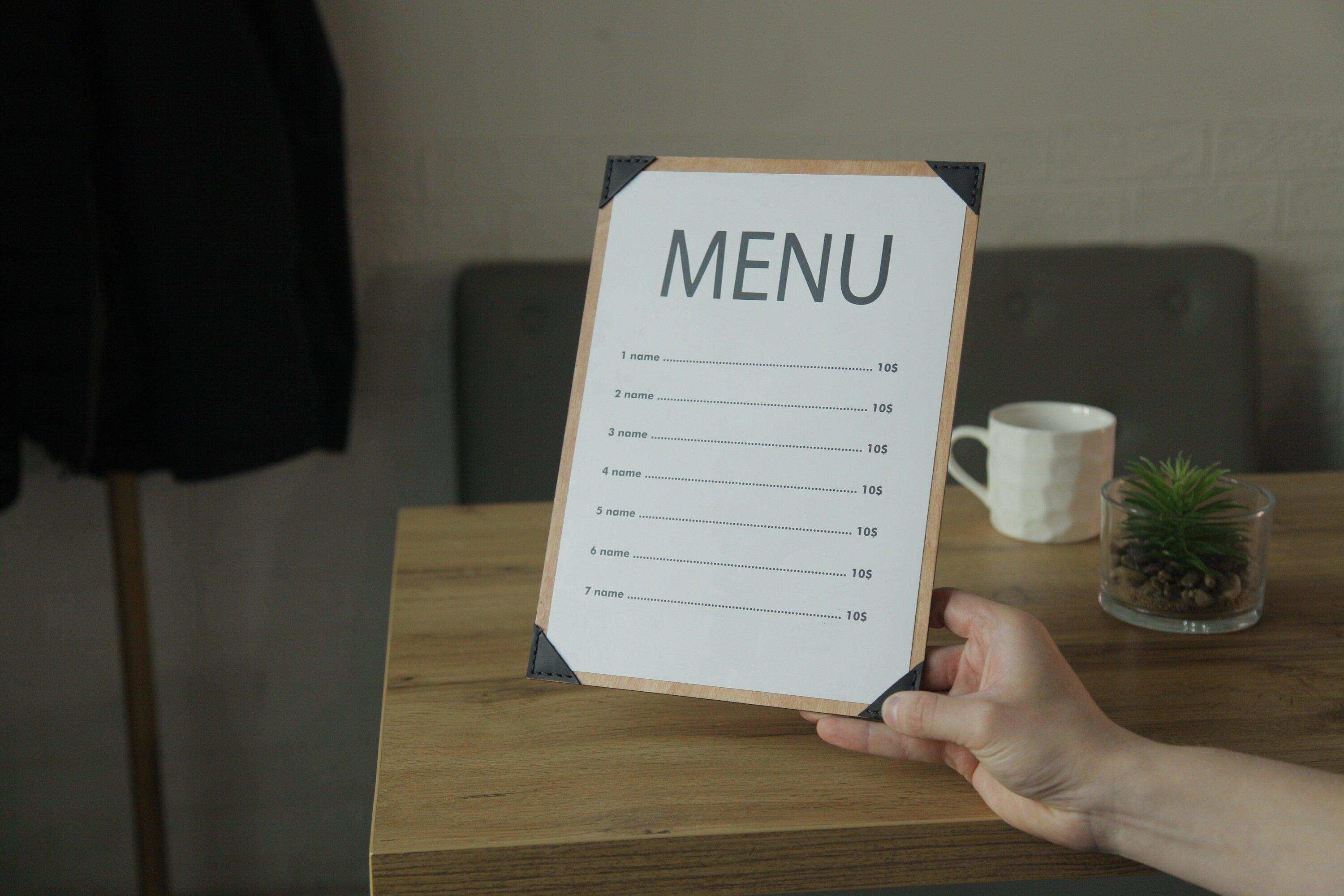 Stylish Wooden Menu Cover